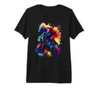 Colorful Splash Art Bicicletta Motocross BMX Rider Maglietta Premium