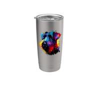 Colorful Splash Art Black Russian Terrier Chornyi Terrier Bicchiere termico in acciaio inox doppia parete