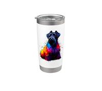 Colorful Splash Art Black Russian Terrier Chornyi Terrier Bicchiere termico in acciaio inox doppia parete