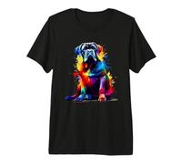 Colorful Splash Art Cane Corso Italian Mastiff Maglietta Premium