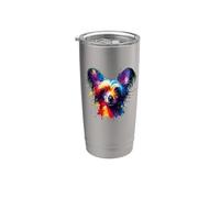 Colorful Splash Art Chinese Crested Dog Crestie Bicchiere termico in acciaio inox doppia parete