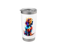 Colorful Splash Art Coonhound Coon Dog Bicchiere termico in acciaio inox doppia parete