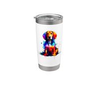 Colorful Splash Art Coonhound Coon Dog Bicchiere termico in acciaio inox doppia parete