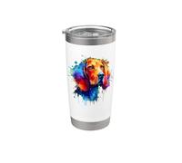 Colorful Splash Art Coonhound Coon Dog Bicchiere termico in acciaio inox doppia parete