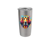 Colorful Splash Art Coonhound Coon Dog Bicchiere termico in acciaio inox doppia parete