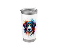 Colorful Splash Art Entlebucher Mountain Dog Bicchiere termico in acciaio inox doppia parete