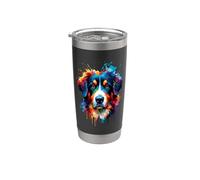 Colorful Splash Art Entlebucher Mountain Dog Bicchiere termico in acciaio inox doppia parete