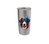 Colorful Splash Art Entlebucher Mountain Dog Bicchiere termico in acciaio inox doppia parete