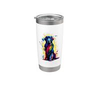 Colorful Splash Art Flat-Coated Retriever Flatcoat Bicchiere termico in acciaio inox doppia parete
