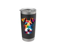 Colorful Splash Art Fox Terrier Smooth Fox Terriers Bicchiere termico in acciaio inox doppia parete