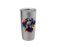Colorful Splash Art German Wirehaired Pointer Bicchiere termico in acciaio inox doppia parete
