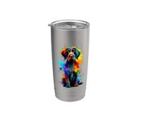 Colorful Splash Art German Wirehaired Pointer Bicchiere termico in acciaio inox doppia parete