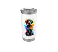 Colorful Splash Art German Wirehaired Pointer Bicchiere termico in acciaio inox doppia parete