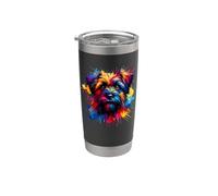 Colorful Splash Art Griffon Belge Brussels Griffon Bicchiere termico in acciaio inox doppia parete