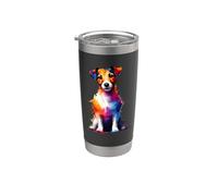 Colorful Splash Art Jack Russell Terrier Jack Russells Bicchiere termico in acciaio inox doppia parete