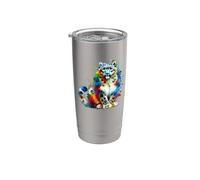 Colorful Splash Art Leopardo Delle Nevi Leopardi Bicchiere termico in acciaio inox doppia parete