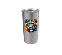 Colorful Splash Art Leopardo Delle Nevi Leopardi Bicchiere termico in acciaio inox doppia parete