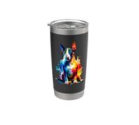 Colorful Splash Art Miniature Bull Terrier Mini Bull Bicchiere termico in acciaio inox doppia parete