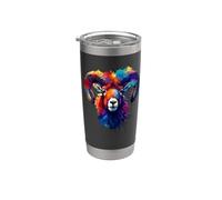 Colorful Splash Art Mouflon Wild Sheep Mouflons Bicchiere termico in acciaio inox doppia parete