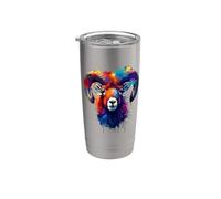 Colorful Splash Art Mouflon Wild Sheep Mouflons Bicchiere termico in acciaio inox doppia parete