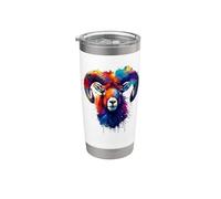 Colorful Splash Art Mouflon Wild Sheep Mouflons Bicchiere termico in acciaio inox doppia parete