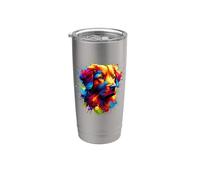 Colorful Splash Art Nova Scotia Duck Tolling Retriever Bicchiere termico in acciaio inox doppia parete