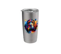 Colorful Splash Art Petit Basset Griffon Vendéen PBGV Bicchiere termico in acciaio inox doppia parete