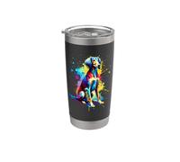 Colorful Splash Art Saluki Dog Persian Greyhound Bicchiere termico in acciaio inox doppia parete