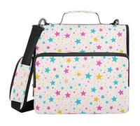 Colorful Star A Zipper Binder Bag con maniglia tracolla 3 anelli raccoglitore organizzatore per scuola lavoro ufficio