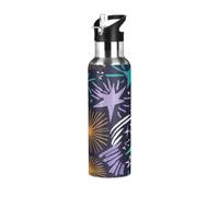 Colorful Star - Borraccia in acciaio inox da 590 ml, a tenuta stagna, senza BPA, per sport
