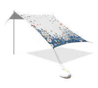 Colorful Star Floral Designed UPF50+ Baldacchino da spiaggia pieghevole impermeabile portatile con sacchi di sabbia e pala per cortile e campeggio carpas para Playa en oferta