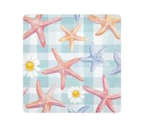 Colorful Starfish Buffalo Plaid Daisy Egg Easter Makeup Organizer Bag Camera Lens Cloth Portable Cosmetic Travel Bag Organizer Wrap 21.7 X 21.7 Wrapper per articoli da toeletta, Stella marina colorata