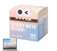 Colorful Sticky Notes - Translucent Pull Out Memo Roll for Study Planning | PET Film Sheets 105 Count with Per Roll, Color Highlight Sticky Strips, Writable Reminder Tabs for Workplace School Home