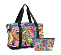 Colorful Strange Friends Duffel Bag Palestra Sport Carry con Cinghia Regolabile per Sport Impermeabile, Amici strani colorati, 1 size