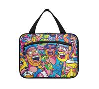 Colorful Strange Friends Hanging Viaggio Trucco Borse con gancio, Designer Essentials Brush Bag per Viaggio Must Haves Viaggio Bolsa de maquillaje para Mujer L