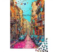 Colorful Street Festival 1000 Pezzi Cartone Resistente Set Di Puzzle Jigsaw Collettori Gioco Impegnativo Decompressione Regali 52x38cm/1000pcs