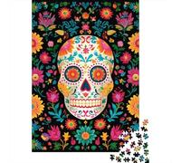 Colorful Sugar Skull Art Print Puzzle Impossible 1000 Pezzi Decorazione Per La Casa. Rilassamento E Intelligence Per Adulti E Ragazzi Da 14 Anni 38x26cm/1000pcs