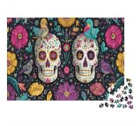 Colorful Sugar Skulls And Flowers|| Puzzle Divertenti Per Tutta La Famiglia 1000pcs (75x50cm) Adulti