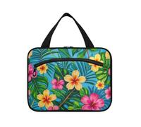 Colorful Summer Hawaiian Flowers Hanging Toiletry Bag per gli uomini Viaggio con gancio, Designer Custodia compatta per articoli da toeletta per la mamma Travel cartera para maquillaje L