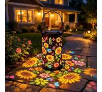 Colorful Sunflower Glow Solar Garden Lantern, Twinkle Halo Solar Lantern, Courtyard Openwork Decorative Lights, Lampada da Giardino Girasole for Patio, Yard, Garden, Pathway, Backyard