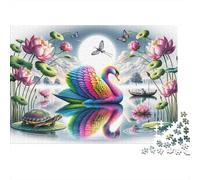 Colorful Swan Pond Scene Jigsaw Puzzle Impossibili 1000 Pezzi Decorazione Per La Casa. Giochi Rilassamento E Intelligence Per Adulti E Bambini Da 12 Anni 38x26cm/1000pcs