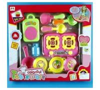 COLORFUL TABLEWARE FORNELLO CON PENTOLINE MESTOLI GIOCATTOLO GIOCO BAMBINA