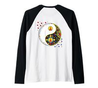 Colorful Taiji Yoga Qi Gong Tao Segno Simbolo Yin Yang Buddha Maglia con Maniche Raglan