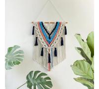 Colorful Tassel Hand Woven Tapestry Nordic Style Room Wall Hanging Wave Banner For Apartment Dorm Living Bedroom Baby Nursery(B)