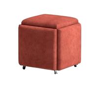 Colorful Tech - Seduta a cubo 5 in 1: sedia multifunzionale con rotelle girevoli e seduta imbottita, per soggiorno, impilabile, divano, sedia mobile (arancione, 45 × 45 × 45)