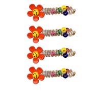 Colorful Telephone Wire Hair Bands, No Damage Soft Elastic Spiral Hair Ties, For Ponytail Holders Accessories for Women (4PCS-orange)