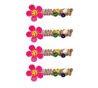 Colorful Telephone Wire Hair Bands, No Damage Soft Elastic Spiral Hair Ties, For Ponytail Holders Accessories for Women (4PCS-red)