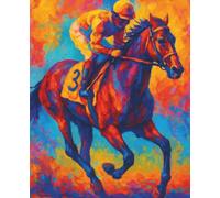 Colorful Thoroughbred Racehorse Painting Lined Composition Notebook Journal