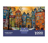 Colorful Town Art 1000 Pezzi Puzzle Per Adulti Puzzle Cartone Spesso - Ultra Difficile, Relax E Creatività, Amici Adulti 38x26cm/1000pcs