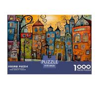 Colorful Town Art Durable Paper Construction Fun Challenging Game, Suitable for Adults And Teenagers in Relaxing Hours 38x26cm/1000pcs